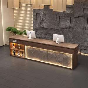 Mostrador de recepción de piedra <span class=keywords><strong>cultural</strong></span> para recepción, tienda de baño de pies, restaurante, <span class=keywords><strong>centro</strong></span> de preservación de la salud, barra de cajero personalizable - Product Image 4