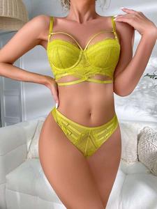 Set Lingerie Sexy Trasparente Rosso per Donne Mature, Reggiseno e Mutandine, Completo Intimo Seducente - Product Image 5