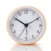 Réveil silencieux à mouvement à quartz de 4 pouces, design minimaliste, aiguilles, lumière nocturne, en plastique, pour chambre à coucher, chevet, couleur prune et orange