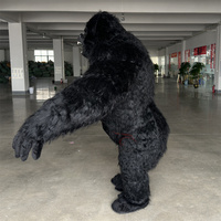 Costume de Mascotte de Gorille Géant Noir à Poils Longs pour Carnavals et Festivals – Tailles XXL (2,2m, 2,6m, 3m) – Vêtement Gonflable de Gorille en Promotion
