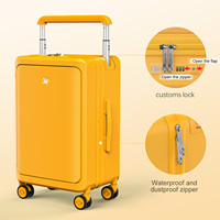 Nouvelle conception 2026 : Valise cabine en PC pur à ouverture frontale avec port USB, roues silencieuses et compartiment humide/sec, pour commandes personnalisées