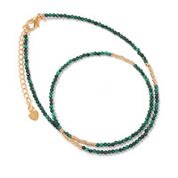Collier Aonaya bohème en acier inoxydable avec petites pierres précieuses naturelles facettées