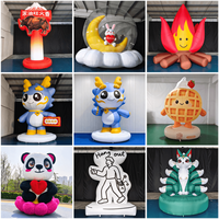 Modèle publicitaire gonflable flamme de feu de camp extérieur en tissu Oxford, motif dessin animé mignon, pour décoration d'événements et de fêtes, accessoire de présentation