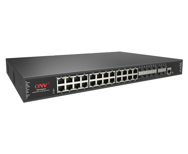 Managed PoE Switch 24xGigabit RJ45 + 8xSFP + 4x10G SFP+ Uplink, L2+ Rackmount Network Switch for Enterprise