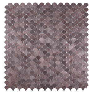 Shell Brown in Brushed Surface Gravity Aluminium Metal Mosaic <b>Tile</b> for Wall Decoration - Product Image 1