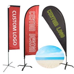 Drapeau rectangulaire de plage en polyester de 15 pieds avec impression de logo personnalisé - Product Image 1
