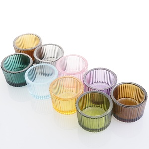 Trang Trí Nội Thất Lãng Mạn Sang Trọng Nhỏ Nhỏ Nến Thủy Tinh Lọ Trà Đầy Màu Sắc Ánh Sáng Container Nến Chủ - Product Image 1