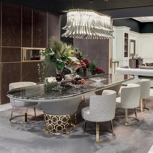 Mesa y sillas de comedor de restaurante de diseño moderno de lujo para el hogar italiano - Product Image 4