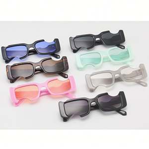 Lunettes de soleil carrées épaisses vintage noires et roses pour hommes et femmes, protection UV400, collection 2025 - Product Image 6