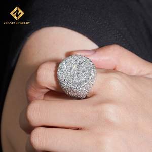 Fashion Style Mosaic Setting IGI Verified Luxury Jewelry S925 Lab Grown Diamond <b>Iced</b> Out Rapper Man <b>Ring</b> Men's Gift - Product Image 4