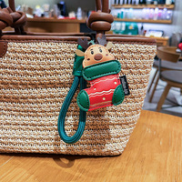 Porte-clés en cuir de père noël dessin animé mignon pour les femmes accessoire de sac cortical exquis cadeau de Noël