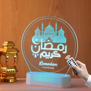 Islámica Eid Mubarak Ramadán luz <span class=keywords><strong>de</strong></span> noche colorido 3D LED acrílico decoraciones portátil <span class=keywords><strong>estrella</strong></span> Luna luz <span class=keywords><strong>de</strong></span> noche para iluminación <span class=keywords><strong>de</strong></span> vacaciones - Product Image 5