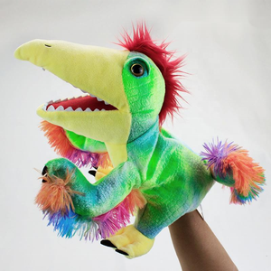 Muñeco de peluche de dinosaurio con boca abierta, juguete de mano de 10,5 pulgadas - Product Image 3