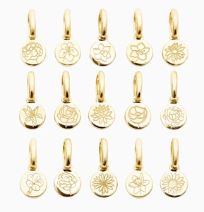 Collana con Ciondolo a Moneta Miniatura Incisa con Fiore di Nascita, Placcata in Oro 18k PVD su Acciaio Inossidabile, <span class=keywords><strong>Gioielli</strong></span> <span class=keywords><strong>Personalizzati</strong></span> per Donne - Product Image 2