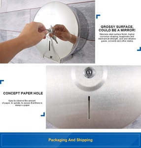 Dispensador de <span class=keywords><strong>Papel</strong></span> <span class=keywords><strong>Higiénico</strong></span> de Rollo Jumbo de Acero Inoxidable para Montar en la Pared, BEAO 2025, OK-508A - Product Image 5