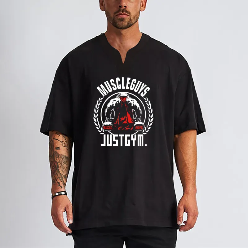 Men's Tshirt Short Sleeve T-shirt Fashion Casual Oversized V-neck T Shirt Cotton Male American Men's Clothing Running Streetwear