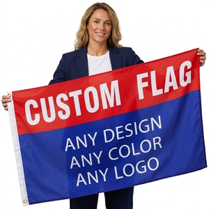 Drapeaux personnalisés à fond blanc avec 2 œillets, 3x5 pieds, en tissu occultant, transfert thermique, polyester 150D, avec logo – Offre Spéciale - Product Image 1