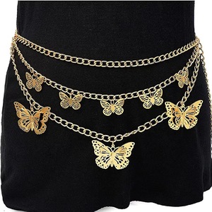 Chaîne de taille élégante en métal ajouré style européen et américain avec pendentif papillon pour femme, chaîne de corps multicouche tendance en alliage de zinc - Product Image 4