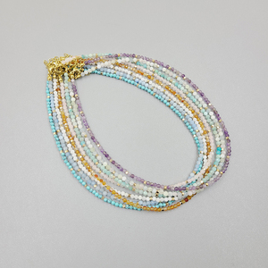 Collar de Piedras Preciosas Curativas de Cristal Natural, Collar de Cuentas de Piedras Preciosas Facetadas de 2-3 mm para Mujer - Product Image 3