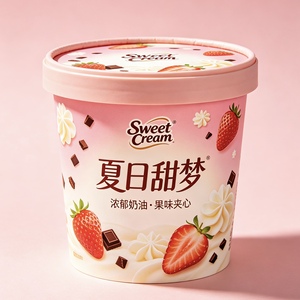 Wholesale Disposable <b>Paper</b> Ice Cream Cups with Lids, <b>Paper</b> <b>Packaging</b> Containers for Desserts, Yogurt & Ice Cream - Product Image 3