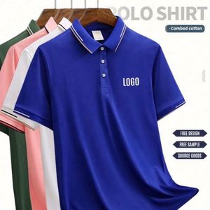 Sale Well Custom Golf for Shirts Short Sleeve Unisex 180g Spring Summer Cotton Spandex Blend Elasticity Anti-Wrinkle Breathable - Product Image 2