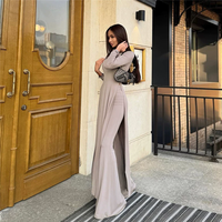 GHY6338 2025 Vêtements Offre Spéciale pour femmes Robe fendue à manches longues et pantalon évasé Ensembles deux pièces