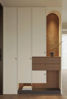 Meuble à chaussures moderne pour entrée, armoire de rangement en bois avec tiroirs, meuble de couloir sur mesure