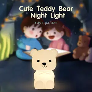 Mini luz de noche de silicona de tacto suave Led recargable encantadora para niños Panda unicornio oso Buda lámpara de silicona Animal luz de noche