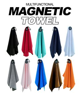 Custom Magnetic Golf Towel with <b>Clip</b> Microfiber Waffle Design Industrial Strength Magnet <b>for</b> Strong Hold to Golf Bags - Product Image 6