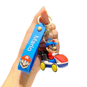 3d Metal Key Chains Cute Doll Anime Super Marios Keychain Car Key Ring Bag Pvc Pendant Promotional Small Gift Rubber Keychain