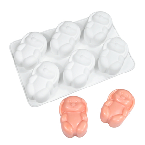 Food Grade 3D Teddy Rabbit Silicone Molds Non-Stick Silicone <b>Moulds</b> for Mousse Cake Chocolate <b>Soap</b> Ice Cream & French Dessert - Product Image 4