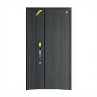 Porte d'entrée extérieure en acier de conception chinoise moderne, fabriquée en Chine, anti-effraction, ignifugée, sécurisée, finition personnalisable