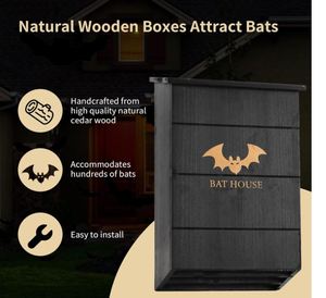 Özel ahşap yarasa evi açık havada büyük üç odası kutusu odası yarasa ev kiti kara ve köklü siyah yarasalar için kolay - Product Image 3