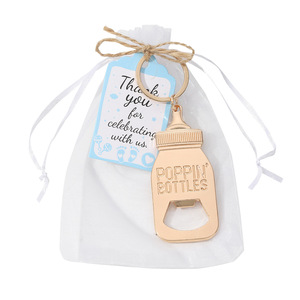 Porte-clés ouvre-bouteille Poppin Bottles en or, cadeaux de fête de naissance, cadeaux d'anniversaire, alliage de zinc, lot de 12 - Product Image 3
