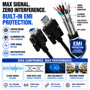 Cable Industrial USB 3.0 LUNG KAY con Doble Bloqueo de Tornillo, 5Gbps de Alta Velocidad de Datos para Cámara de Visión Artificial, Escáner, Servidor y Almacenamiento - Product Image 2