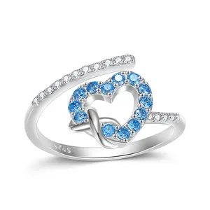अनंत प्रेम दिल की अंगूठी गहने के लिए असली 925 स्टर्लिंग चांदी जिरकॉन उंगली की अंगूठी महिलाओं के लिए उपहार