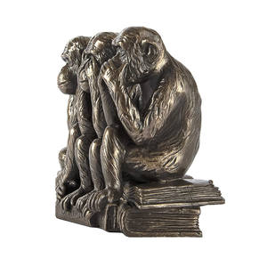 Résine Bronze Entendre-Non, qui Ne Voit pas, parle-Pas de Singes Maléfiques Statue Animalière Trois Vérités de L'homme Figurine - Product Image 3