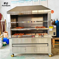 Rôtissoire brésilienne à température réglable, trois options de chauffage, plusieurs tailles pour buffet, restaurant, transformation de la viande