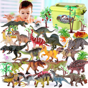 27 Piezas de Juguetes de Plástico para Niños, <span class=keywords><strong>Mini</strong></span> Parque Temático de <span class=keywords><strong>Dinosaurios</strong></span> con Árbol y Huevo de Dinosaurio - Product Image 1