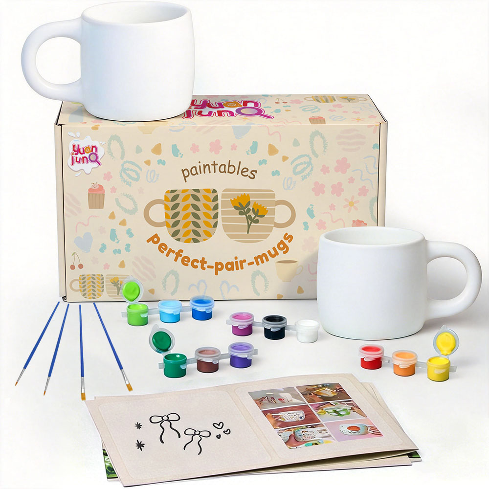 Boîte de couleur personnalisée avec ensemble de 2 peintures pour mugs