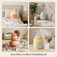 Coussin en peluche animal mignon à corps long, en polaire douce, rembourré en coton PP, jouet coussin corporel lapin, chat, renard, unisexe pour enfants