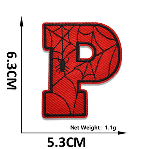 New Red Màu Spider Web A Để Z Tiếng Anh Bảng Chữ Cái Chữ 0 Để 9 <span class=keywords><strong>S</strong></span>ố Thiết Kế <span class=keywords><strong>S</strong></span>ắt Trên Thêu Các Bản Vá Lỗi Cho Trẻ Em Quần Áo - Product Image 5