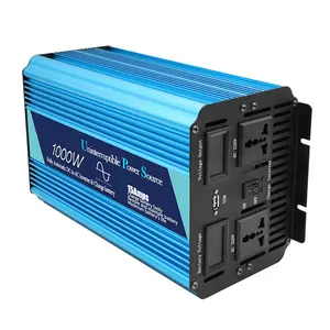 Inverter Mobil layar LED 1000w, pengisi daya Inverter gelombang sinus murni portabel semua dalam satu Dc 12v 24v ke Ac 220v untuk penggunaan di rumah