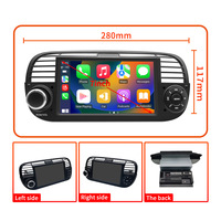 CARUPEZ 7 pouces Android DSP GPS écran tactile autoradio pour Fiat 500 2007-2015 noir/argent unité principale OEM