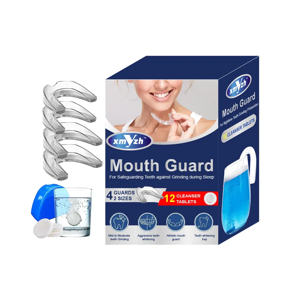 Protetor bucal anti-ronflement para ronco, dilatador nasal, protetor bucal e comprimidos de limpeza, solução anti-ronflamento para dormir