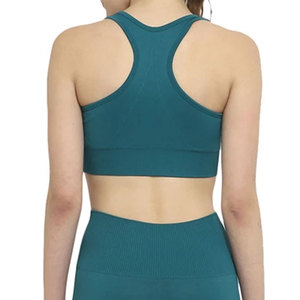 Breathable Solid Women's Yoga Set 2-Piece Sports Bra <b>Leggings</b> Elastic Waist Quick Dry Eco-Friendly Workout Fitness Wear Front - Product Image 5