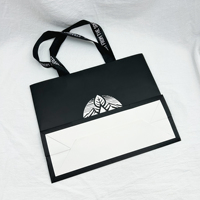 Bolsa de Embalaje de Lujo Personalizada con su Propio Logotipo, con Asa de Cinta, para Zapatos y Ropa, Boutique, Compras, Regalos, Papel