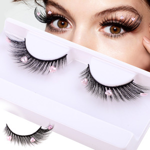 5 Stili di Ciglia Finte a Occhio di Volpe con Strass, 10-12mm, Fatte a Mano, per San Valentino e Feste, Vendita all'Ingrosso - Product Image 3