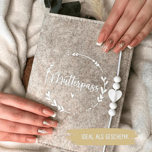 Cao cấp bền tự nhiên cảm thấy handmade thai sản log bảo vệ mutterpass bìa cho Đức phụ nữ mẹ tiêm chủng giấy chứng nhận - Product Image 2