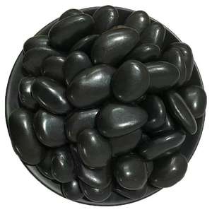 <span class=keywords><strong>Pierre</strong></span> de pluie noire polie en forme de coquille d'œuf, <span class=keywords><strong>zéolite</strong></span> naturelle, applications industrielles, matière première multicolore - Product Image 1